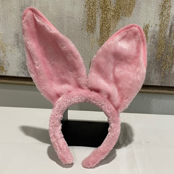 Pink Bunny Ears Headband with Bow and Tail - Picture 4 of 4